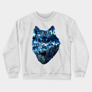 Native American Indian Wolf Symbols Forest Camping Tree Crewneck Sweatshirt